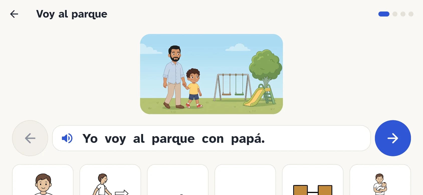 Nido en un teléfono en horizontal: la historia Voy al parque